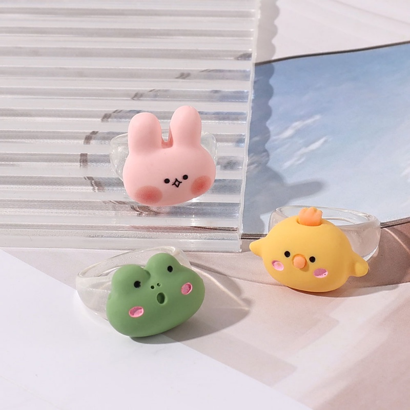 Nhẫn Acrylic Hình Động Vật Hoạt Hình Nhiều Màu Dễ Thương Cho Bé Gái