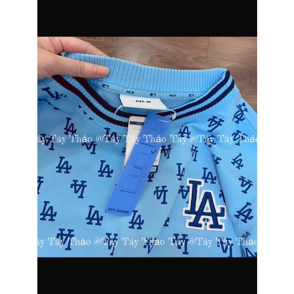 Áo Mlb Sweatshirt Cổ Tròn Tay Dài Nam, Nữ Unisex Màu Xanh Form Suông