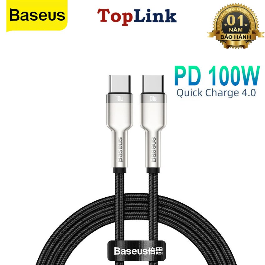 Cáp Sạc Nhanh 100W Baseus Quick Charge 3.0 Công Suất Lớn Cho Điện Thoại, Máy Tính Bảng, Laptop - Toplink