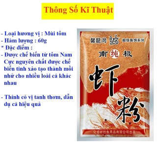 Mồi câu cá rô phi , diêu hồng , bột tôm nam cực