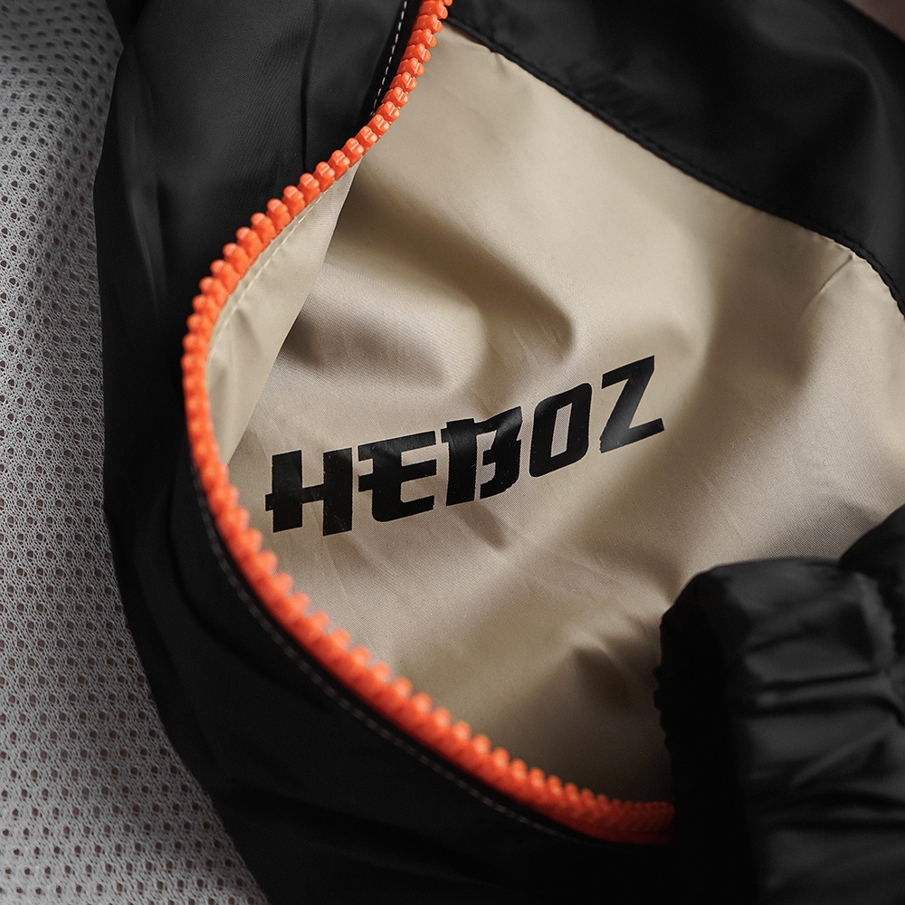 Áo khoác nam chất vải gió dây kéo nhựa màu cam 2 lớp Heboz 3M - 00001352