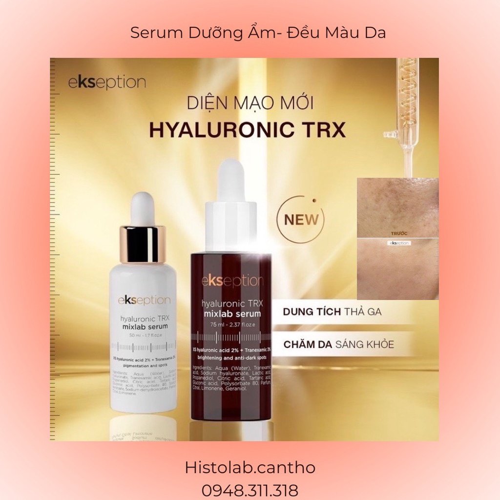 Serum EKSEPTION Hyaluronic TRX - Giúp Sáng Da, Mờ Nám Sạm, Tàn Nhang; Cấp Ẩm, Căng Bóng, Mềm Mại Làn Da