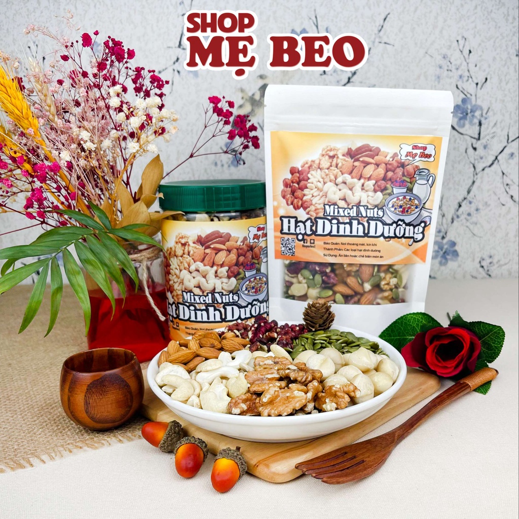 500Gr Hạt Dinh Dưỡng Mix Nuts 6 Loại Hạt Sấy Chín, Ngủ Cốc Granola Ăn Kiêng Giảm Cân