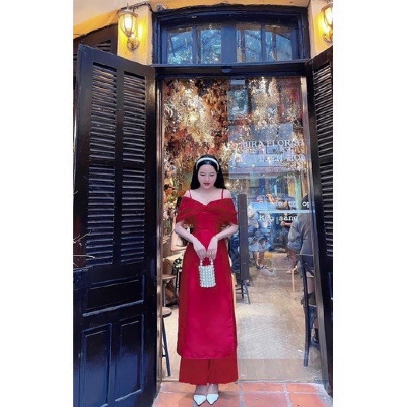 Bigsize Áo dài trễ vai nơ 55-95kg