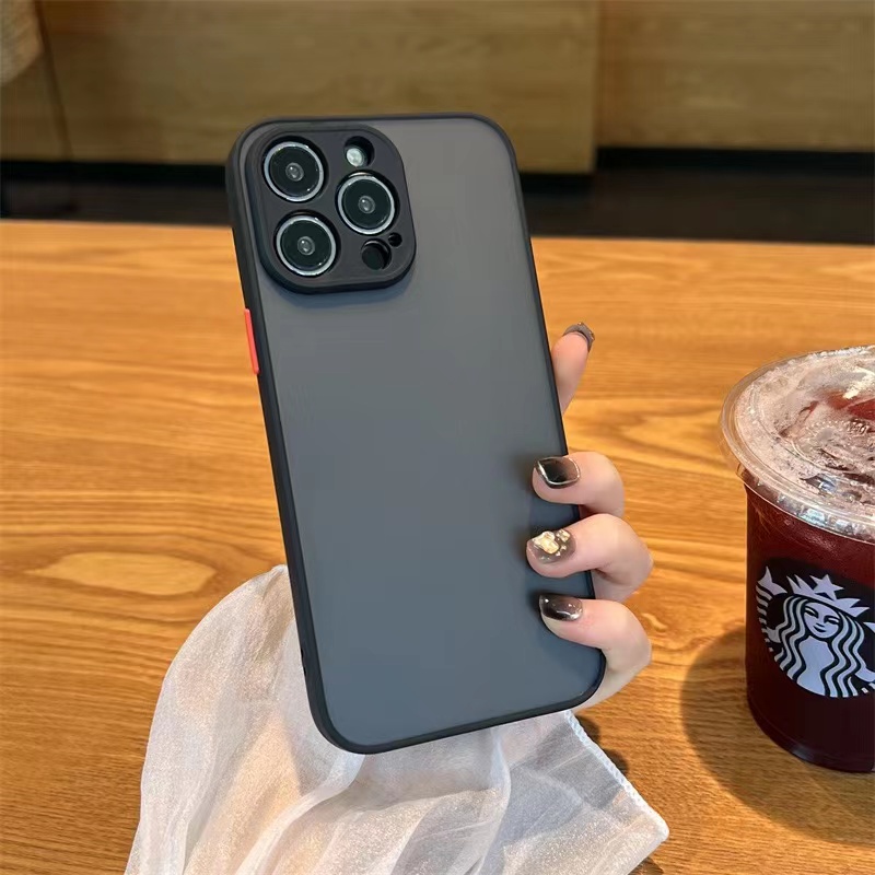 Ốp Điện Thoại Acrylic Cứng Mặt Nhám Màu Đen Cho compatible for iphone 7 8 plus x xr xs max 11 12 13 14 pro max