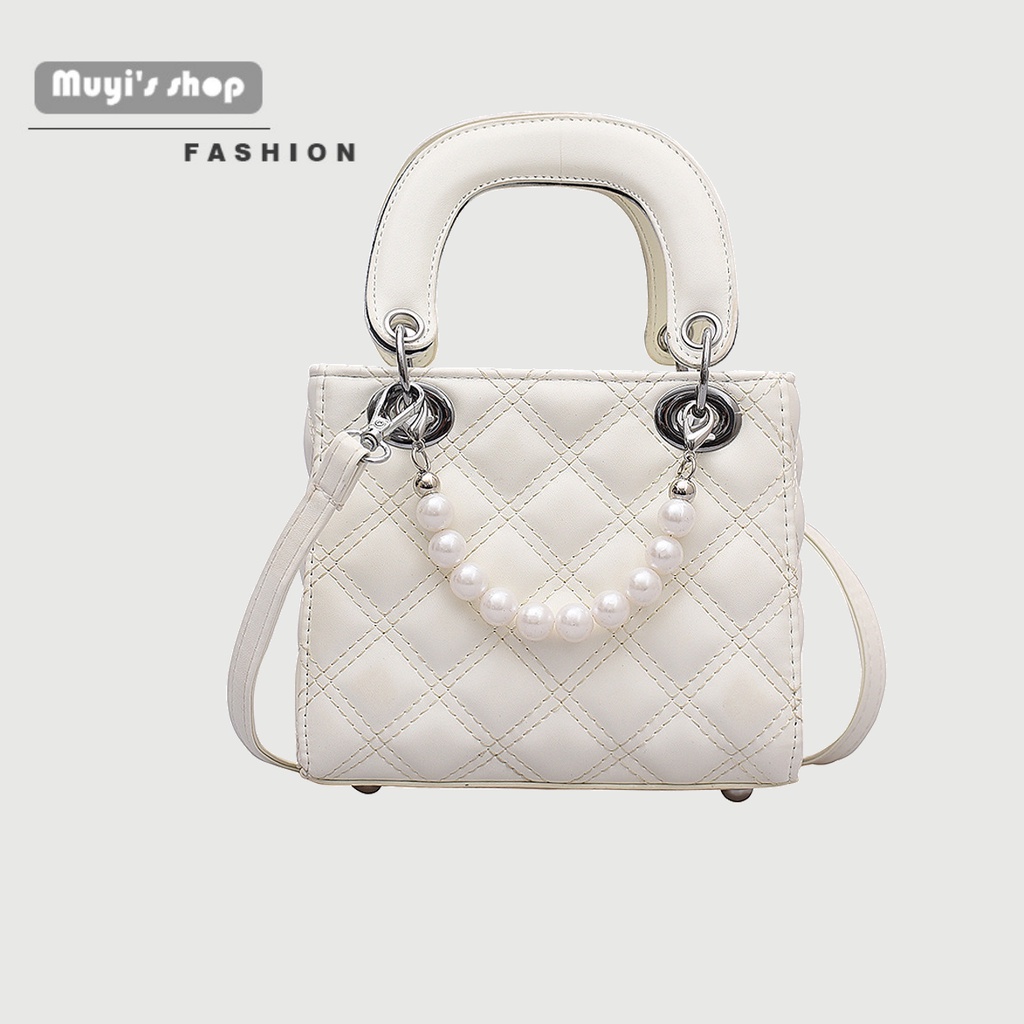 Túi Xách Đeo Vai Đính Ngọc Trai Kim Cương Thời Trang Mới