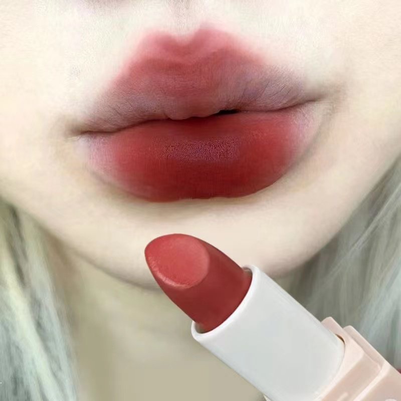 Son Kem Lì Không Phai Thiết Kế Vỏ Son Hình Vuông Màu Hồng Dễ Thương
