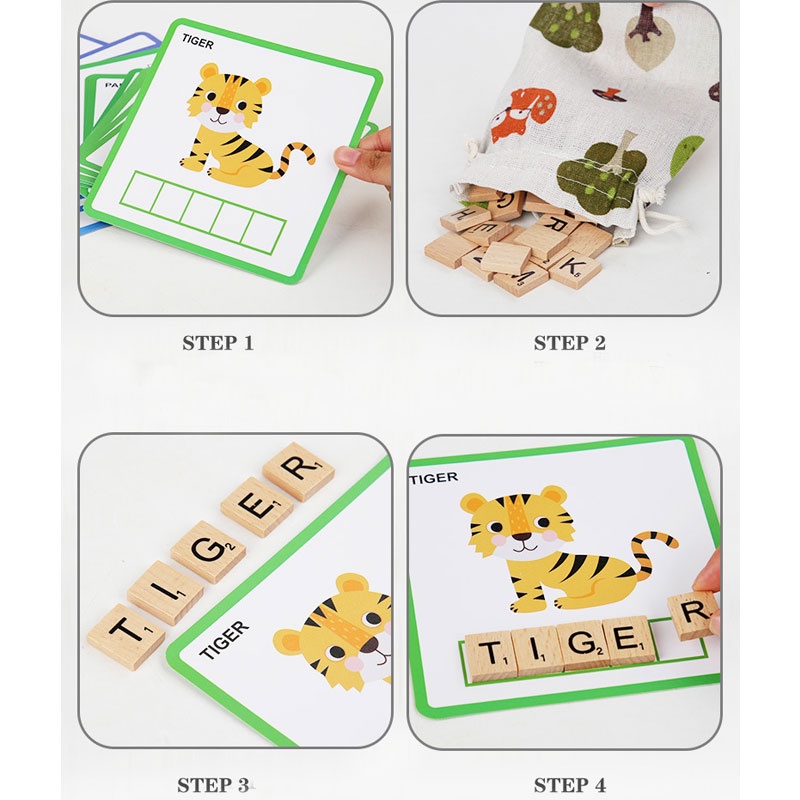 Bộ 100 chữ cái ghép vẫn tiếng anh kèm thẻ