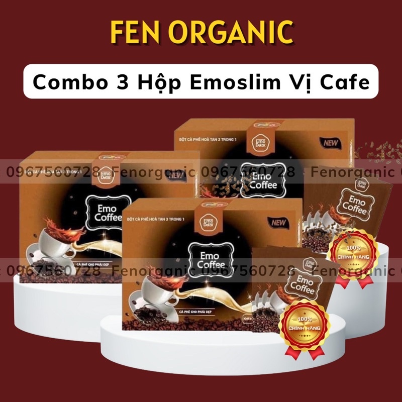 (GIẢM SIÊU ĐỈNH ĐÓN TẾT) COMBO 3 HỘP GIẢM CÂN EMO COFFEE/ KÈM QUÀ