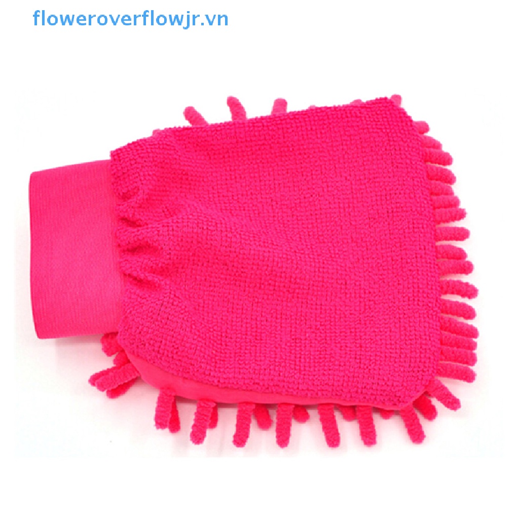 Găng Tay Rửa Xe Bằng Sợi Microfiber Chenille Mềm Mại Siêu Mịn 2 Trong 1 Không Trầy Xước