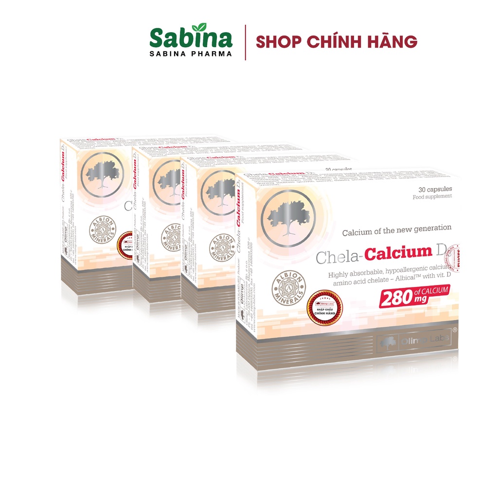 [4 Hộp Chela Calcium D3 (Olimp labs) – Canxi bà bầu và trẻ – Hỗ trợ bổ sung Canxi