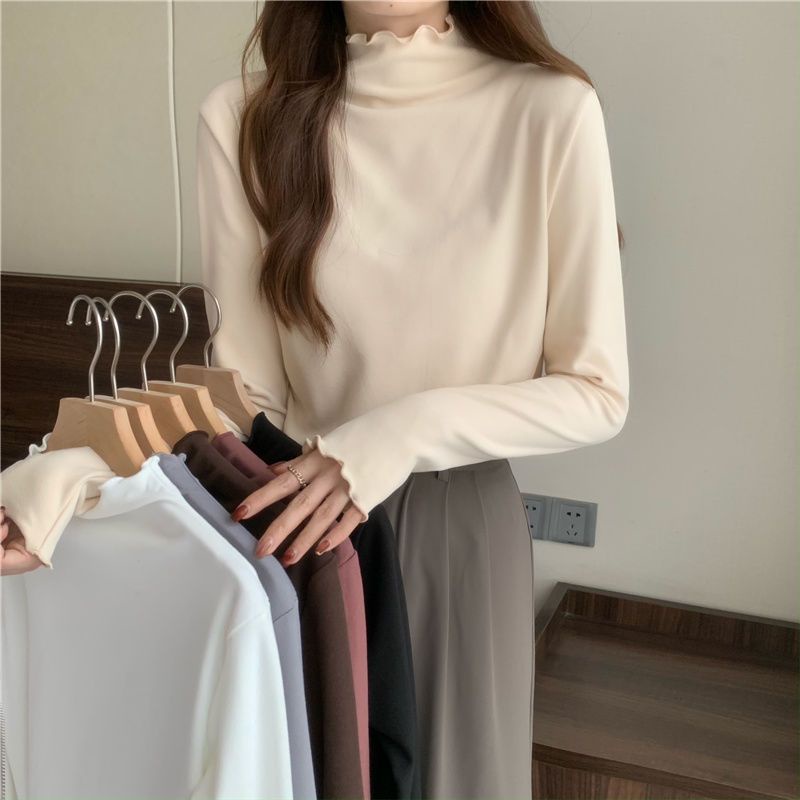 [M &amp; E] Áo Nhung Hai Mặt Cổ Cao Dày Dặn Giữ Ấm Mùa Thu Đông Phong Cách Mới Đức