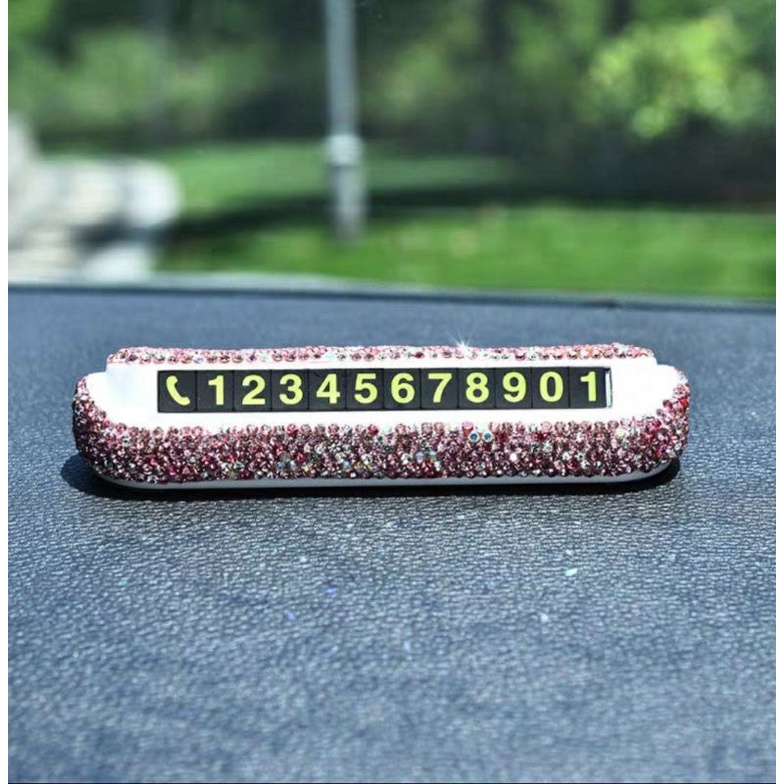 Thẻ để số điện thoại trên taplo ô tô đính đá