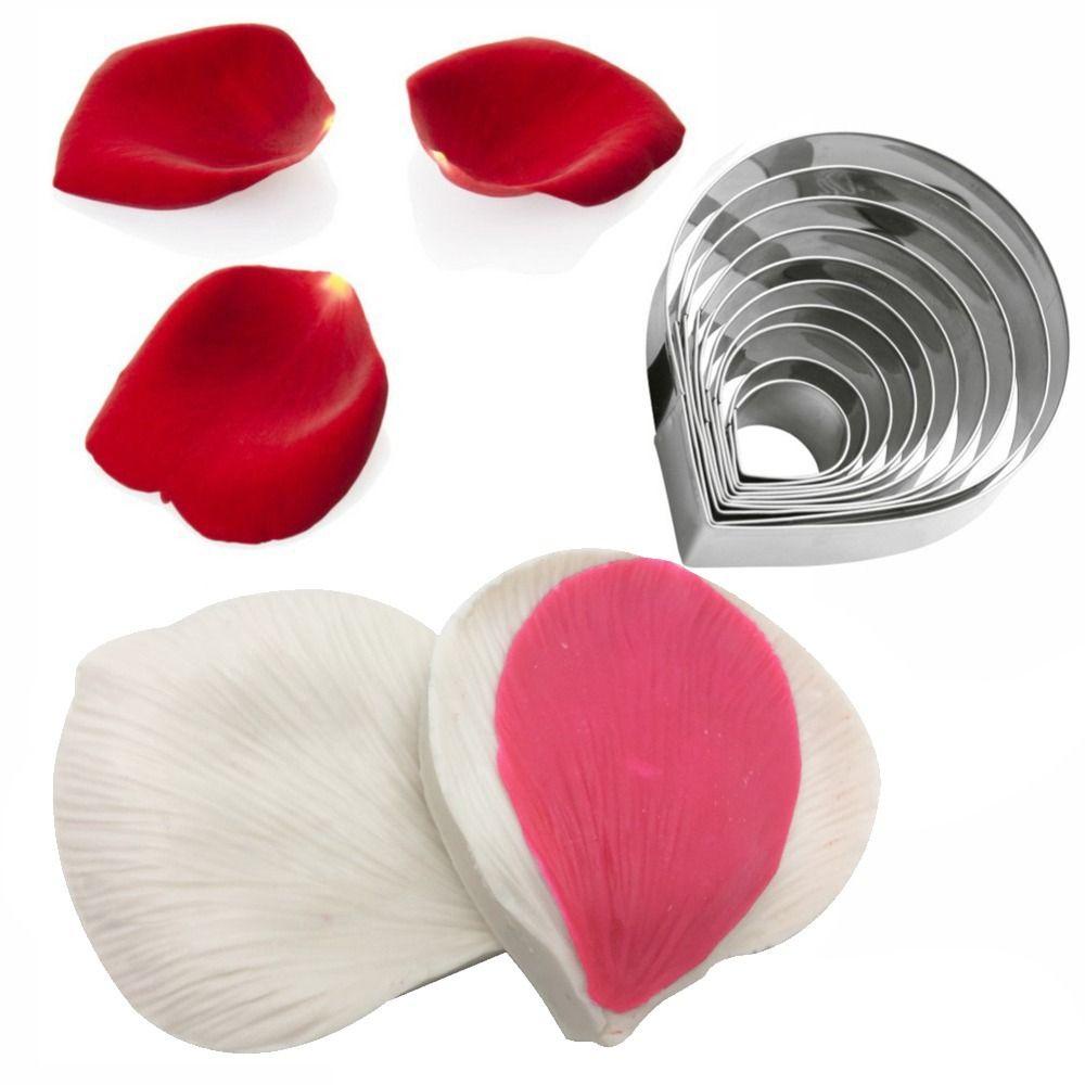 Khuôn Đất Sét Resin Hình Cánh Hoa 3D Làm Đồ Thủ Công Cho Ngày Valentine