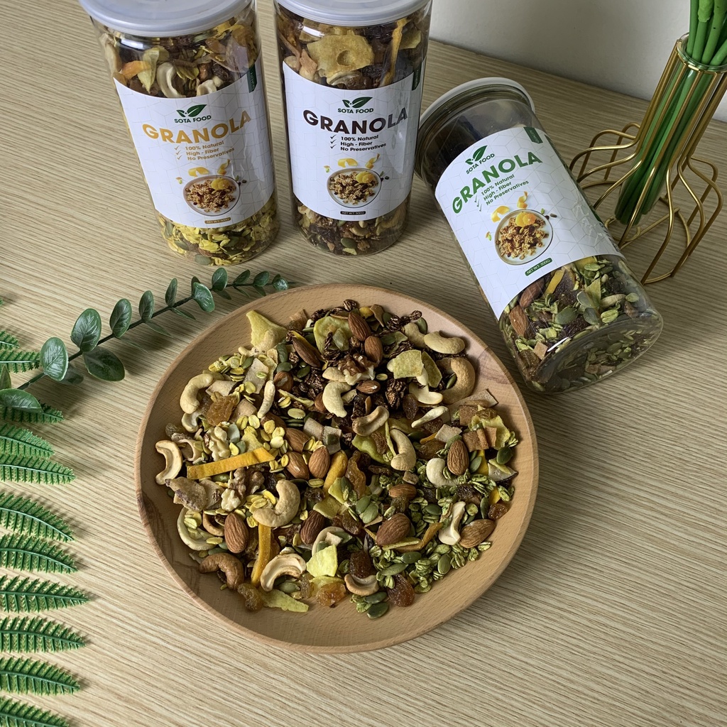 Granola Ngũ Cốc Ăn Kiêng Siêu Hạt - Giảm Cân, Ăn Vặt, Bữa Phụ Tiện Lợi