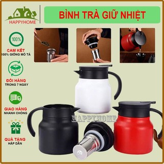 Ấm giữ nhiệt pha trà inox 316 có lõi lọc trà 1000ml, Bình pha trà 1 lít, phích pha trà chất liệu an toàn HAPPYHOME