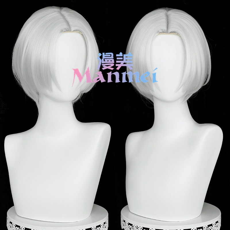 Manmei Anime Tokyo Revengers Sano Manjiro Cosplay Wig Mikey Silver Gray Short Wigs Heat Resistant Synthetic Hair