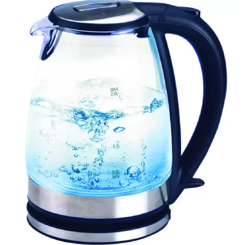 Ấm Siêu Tốc Thủy Tinh - Bình Siêu Tốc 2.0L Có Đèn Led ,Tự Ngắt Khi Sôi