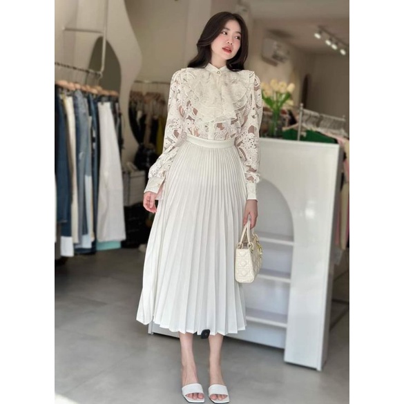 Áo sơ mi ren bèo Cocobebe