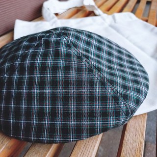 Mũ beret nam nữ, mũ nồi kẻ caro phong cách Hàn Quốc