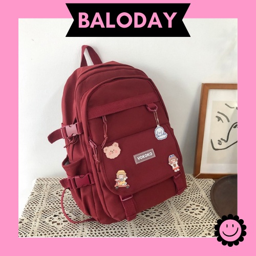 Balo Nữ Vonoko dễ thương được tặng kèm combo phụ kiện 3 sticker