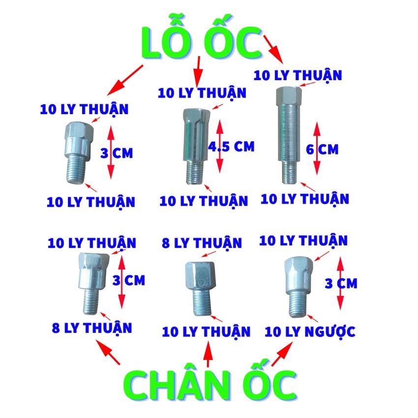 Bộ 2 Chiếc Gương Kính Chiếu Hậu Xe Máy Chân Ngắn Hình Tai Mèo Chính Hãng Bảo Hành 12 Tháng