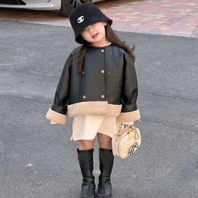 Áo khoác da thời trang thu đông cao cấp cho bé. Áo da có lớp lót lông cừu siêu ấm mềm mịn