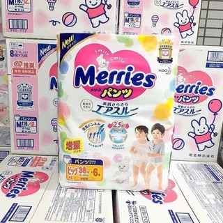 Bỉm dán/ quần merries nội địa nhật nb96/s88/m68/l58/m64/l50/xl44/xxl26/xxl28
