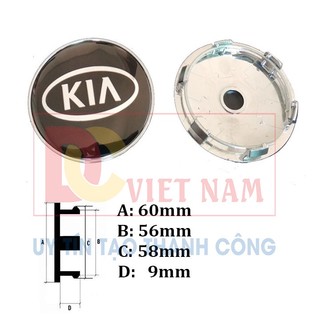Logo chụp mâm, ốp lazang bánh xe ô tô Kia đường kính 60mm