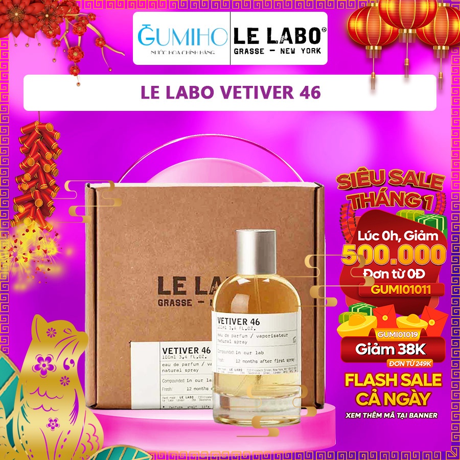 Nước hoa Unisex nam nữ ʟᴇ ʟᴀʙᴏ Vetiver 46 - mùi hương chân thực của cuộc sống - Gumihoperfume