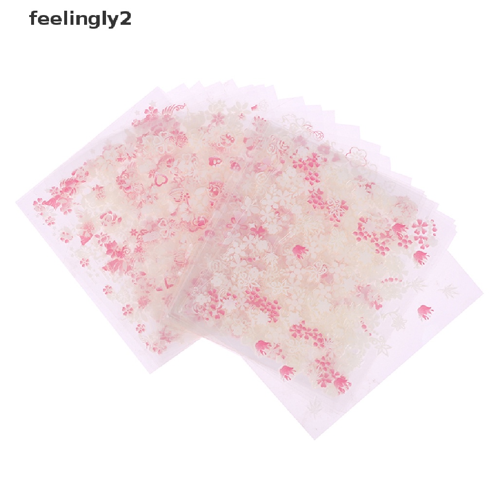 Set 30 Miếng Dán Trang Trí Móng Tay Tự Dính Họa Tiết Hoa Xinh Xắn