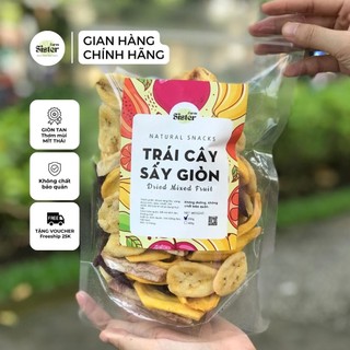 500g Trái cây sấy khô thập cẩm  ăn vặt giảm cân nguyên miếng, không đường, giòn ngọt tự nhiên