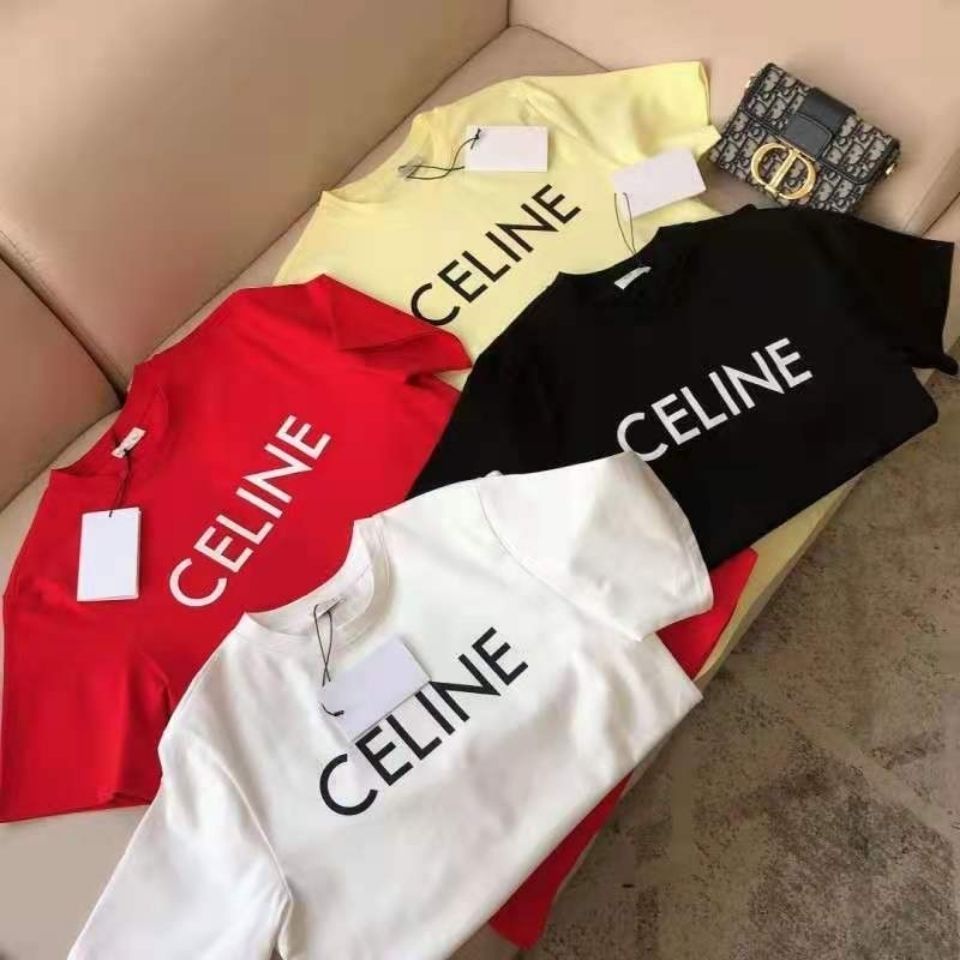 Áo Thun Tay Ngắn Dáng Rộng 22 Chữ CELNE Bằng Cotton Trơn Phong Cách Đường Phố Đơn Giản Thời Trang Mùa Hè Hàng Mới Dành Cho