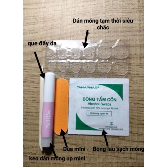 Combo 4 Bộ Nail Thiết Kế Đỏ Cho Tết Tặng Keo + Dũa