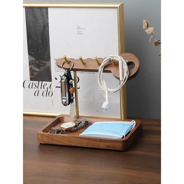 Giá treo móc chìa khoá/để đồ mini bằng gỗ tiện lợi