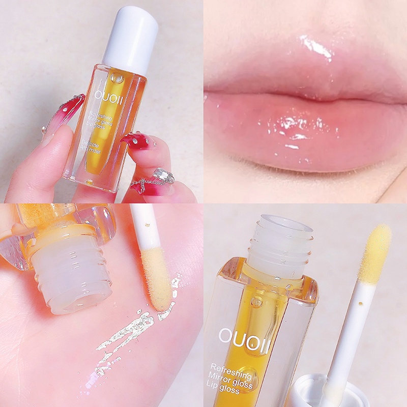 Son Dầu Dưỡng Môi Ouoii Tự Nhiên Mềm Mịn Dưỡng Ẩm Giảm Nếp Nhăn Chống Thấm Nước
