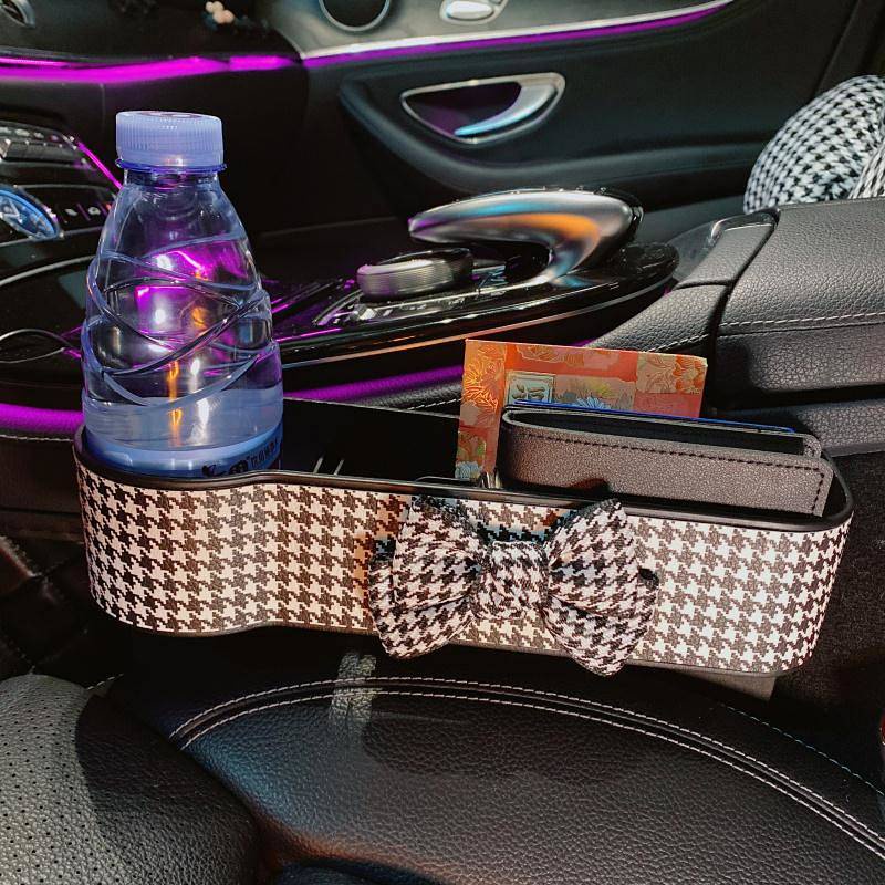 Túi đựng đồ lấp khoảng trống ghế xe ô tô họa tiết Houndstooth chất lượng cao
