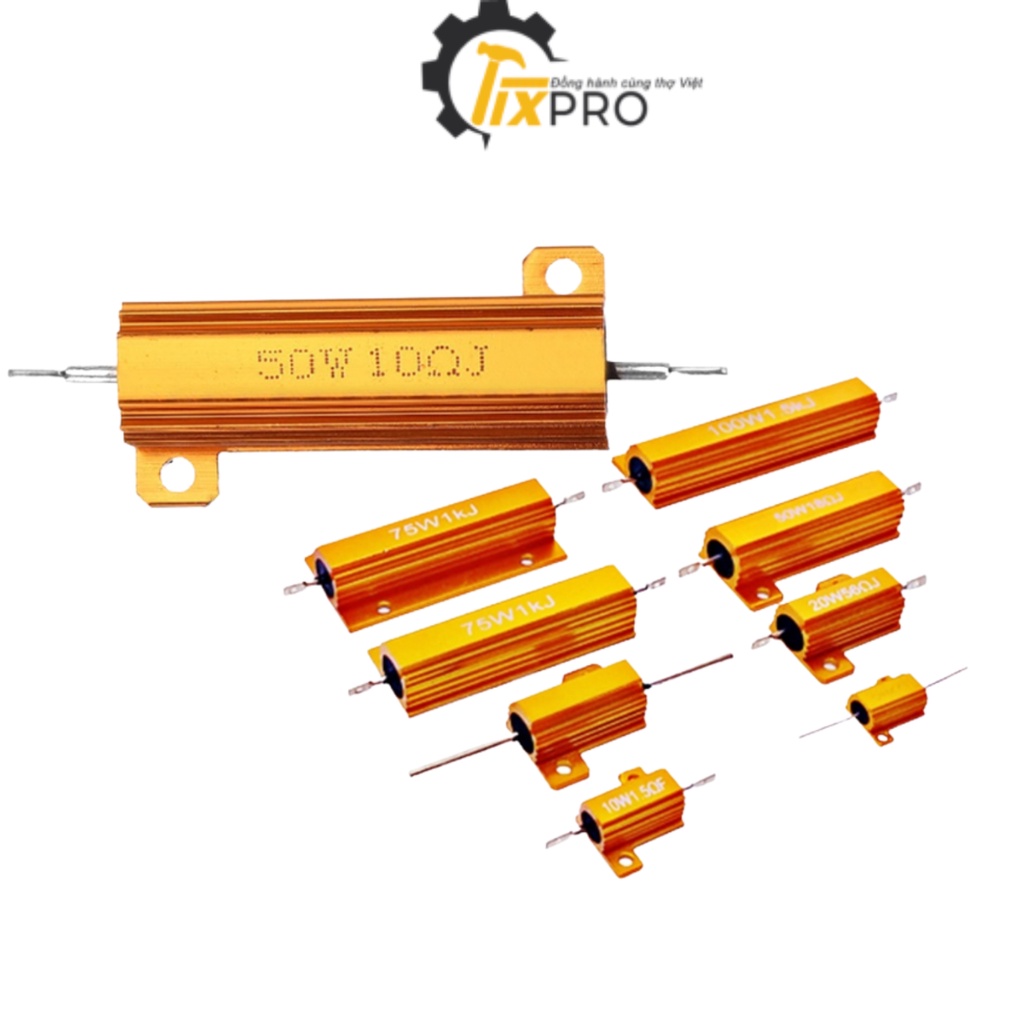 Điện trở nhôm 50W 1R 5% RX24-50W1R