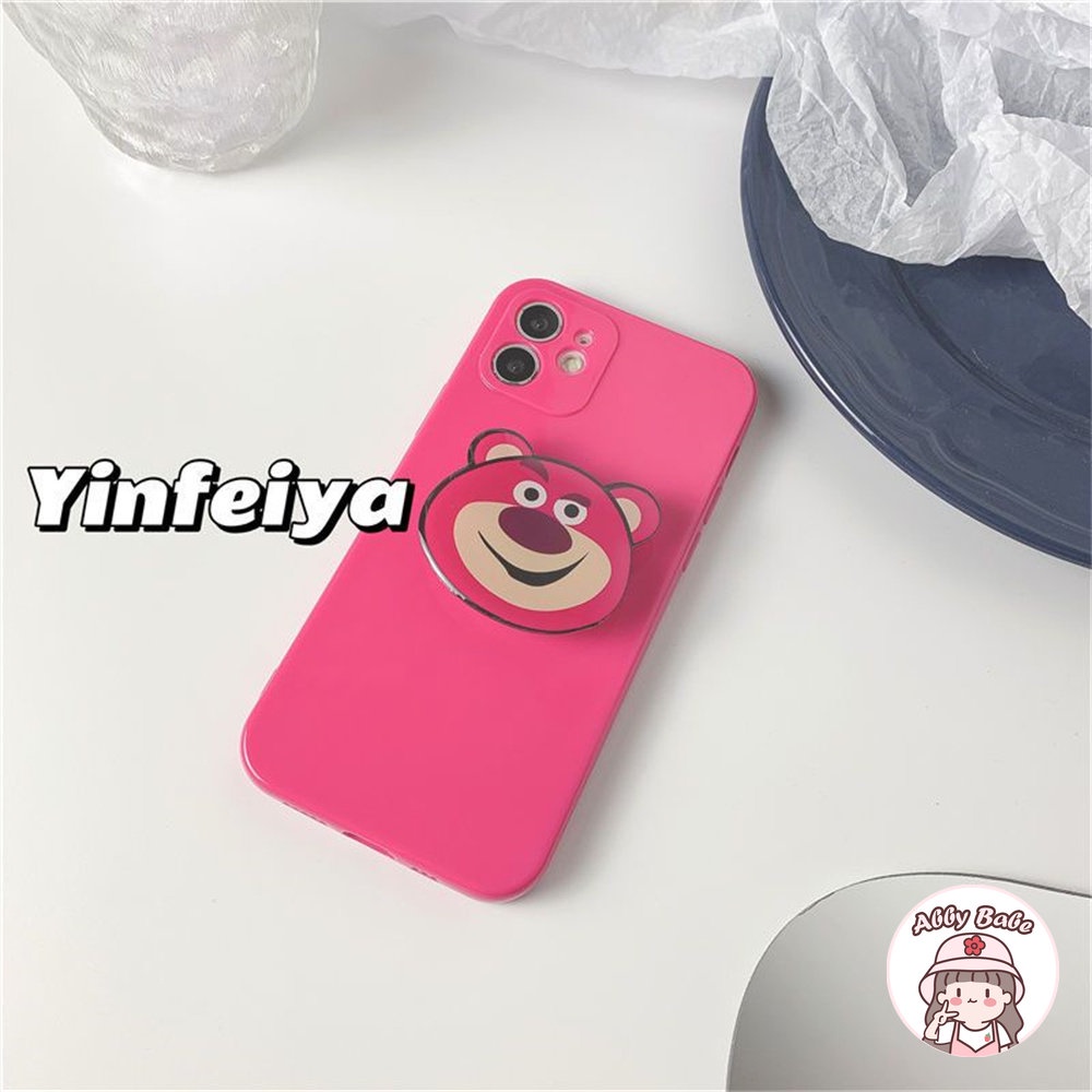 Ốp Điện Thoại TPU Mềm Bóng Có Vòng Đỡ Hình Gấu / Hoa Hồng Cho IPhone 14 Pro Max 11 7Plus 13 12 11 Pro Max X XS