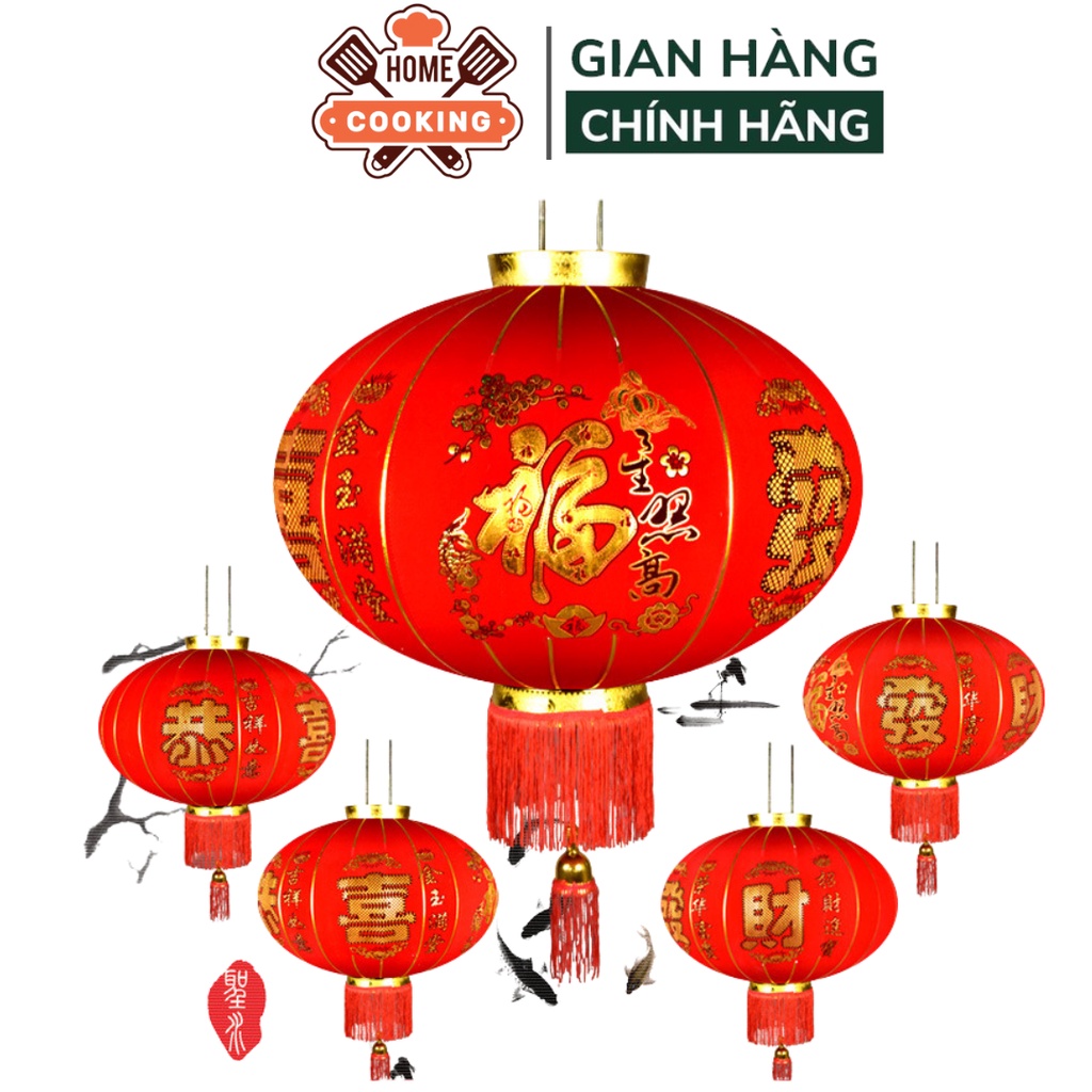 Đèn lồng trang trí tết, lễ hội vải nhung khung kim loại cao cấp, sản phẩm trang trí tết nguyên đán cực ý nghĩa