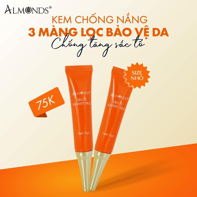 Kem chống  nắng  cam chính hãng Almonds sz mini