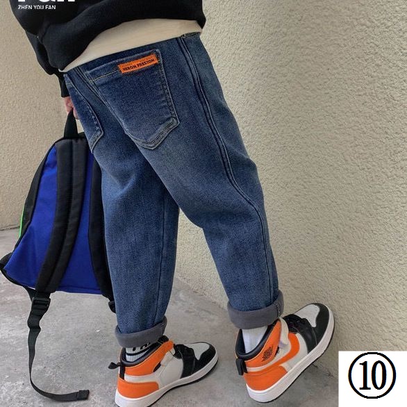 Quần Jean Lót Lông Cừu Dày Dặn Phong Cách Phương Tây Mẫu Mới 2022 Thời Trang Thu Đông Cho Bé Trai