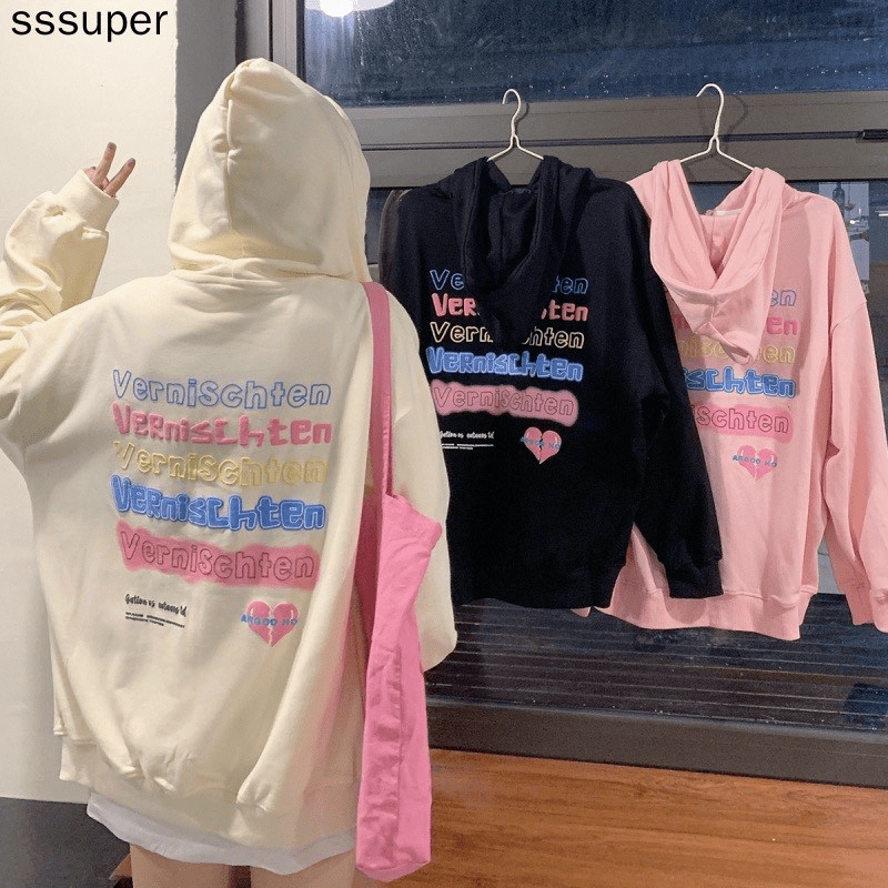 Áo Khoác Nỉ Nữ Dây Khóa Kéo Nón 2 Lớp Có Dây Rút 3 Màu Dễ Mặc NEW UNISEX