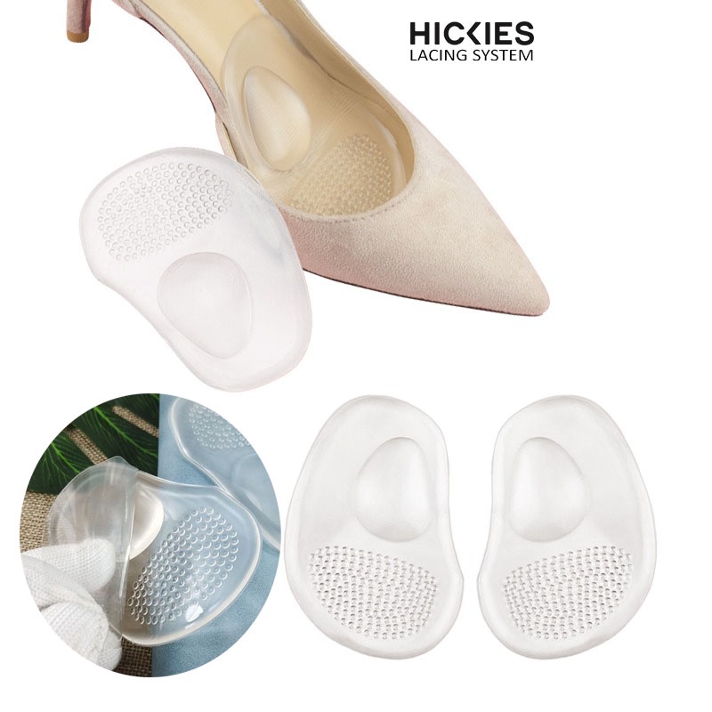 2 Miếng lót giày nữ silicon nửa bàn, mềm mại, êm ái, có sẵn keo - hickies lacing system