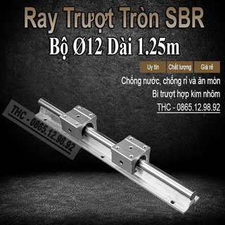 Thanh ray trượt tròn có đế sbr12 ray trượt trơn êm chính xác không ồn