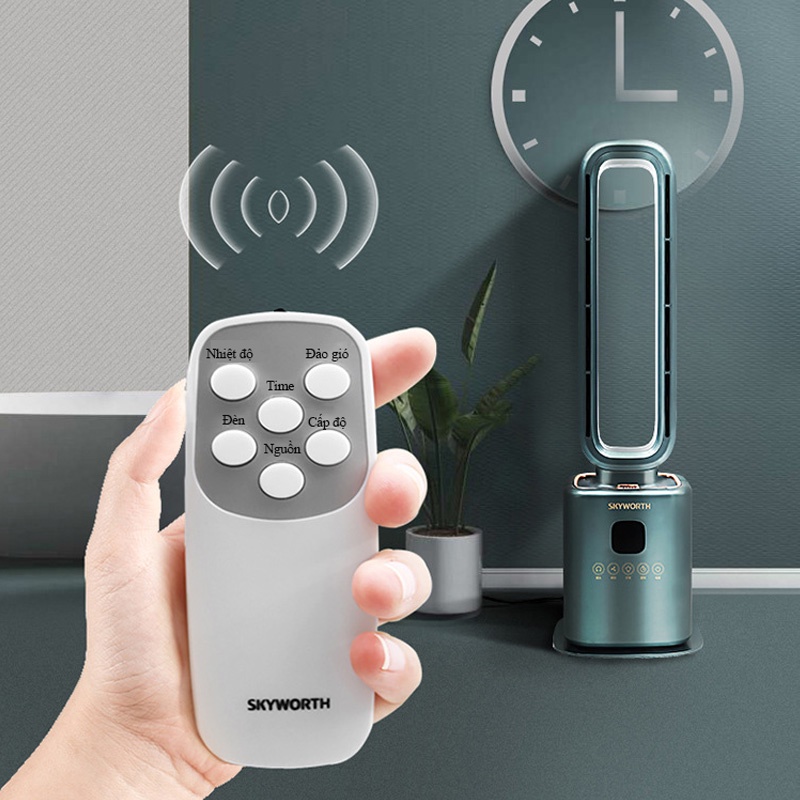 Máy sưởi gia đinh không cánh Skyworth quạt sười không cánh 2 chế độ nóng lạnh