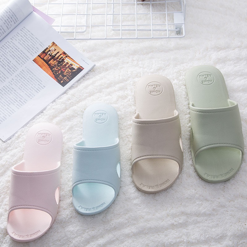 Dép Cao Su Đi Trong Nhà Tắm Có Đệm Khí Co Giãn Phong Cách Nhật Bản Đơn Giản Mùa Hè Cho Cặp Đôi