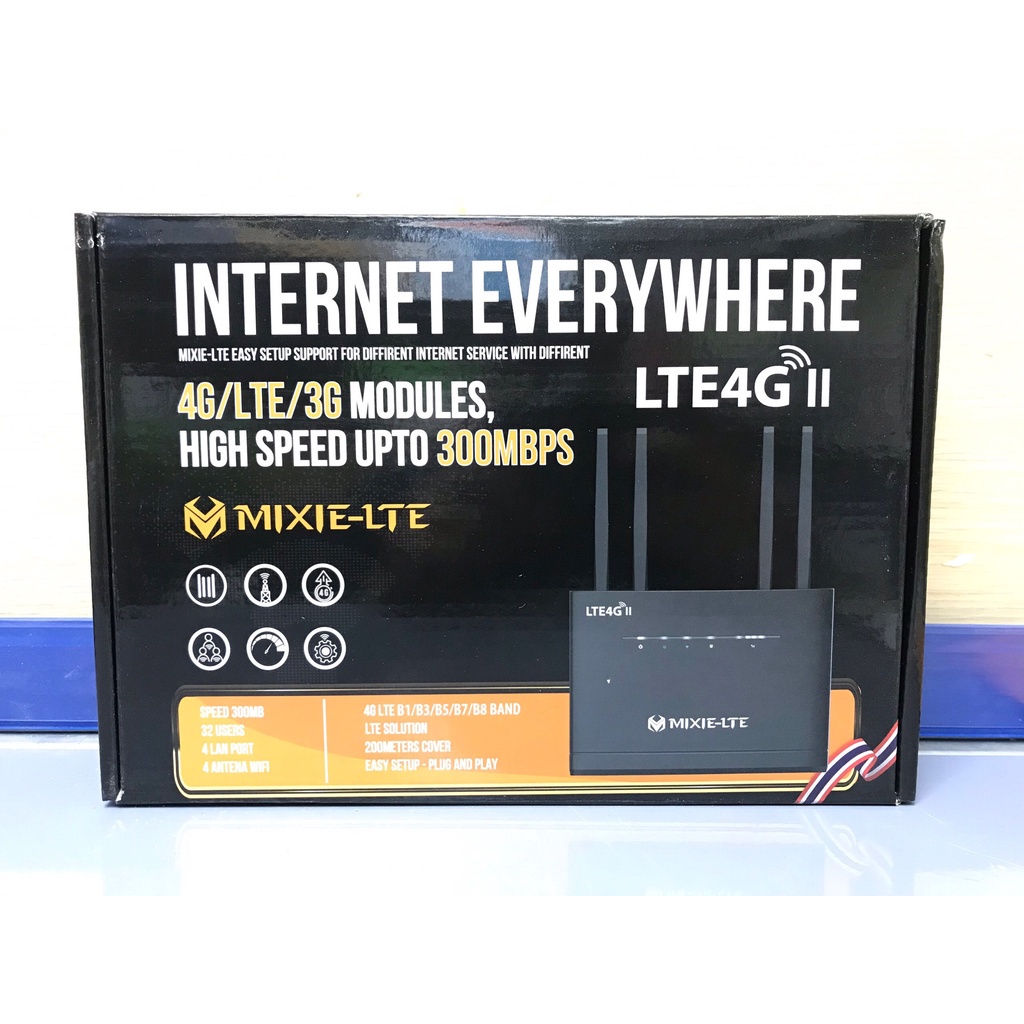 Bộ Phát Wifi MIXIE-LTE 4G 4 Cổng Lan Và 4 ANTEN Wifi - Hàng Chính Hãng