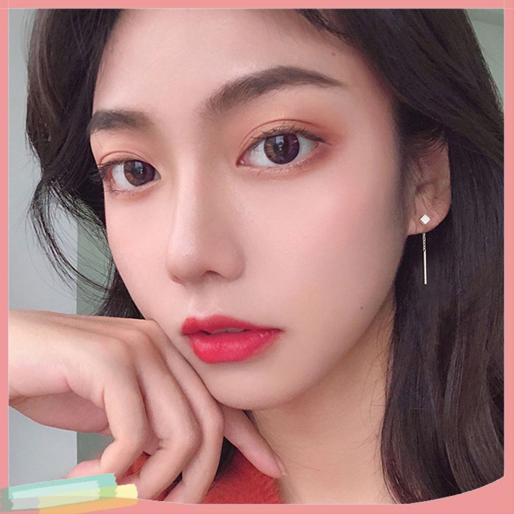Đôi Khuyên Tai Dài Phối Hình Khối Lập Phương Thời Trang Cho Nữ