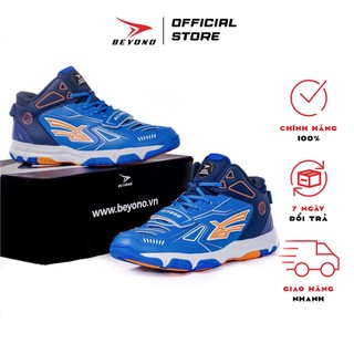 Giày thể thao bóng chuyền nam nữ Beyono Thunder Blue Orange, đế cao su tự nhiên, chịu lực, thoáng khí
